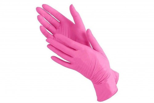 Перчатки нитриловые NitriMax розовые p.М 50пар